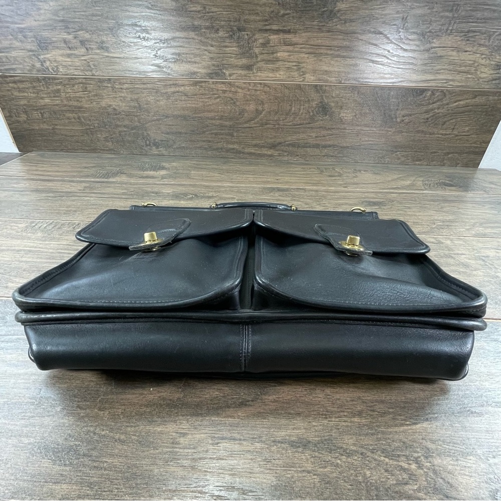 VTG Coach 5279 Black Leather Messenger Briefcase USA - Picture 4 of 13